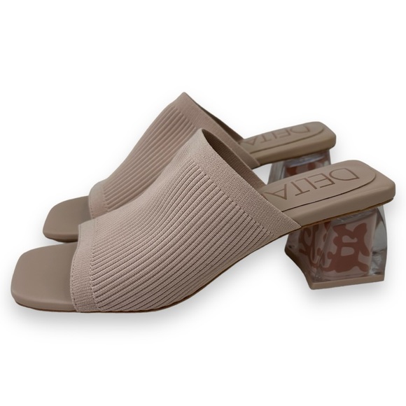 Deltan Shoes - Deltan Frankie Stretch Knit Molded Block Heel Sandal Pink 8
